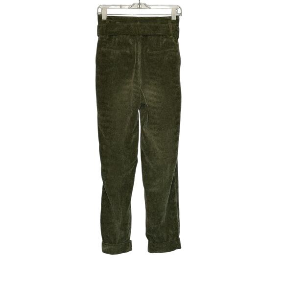 Wild Fable green corduroy pleated belted pants size 0 - Picture 5 of 9
